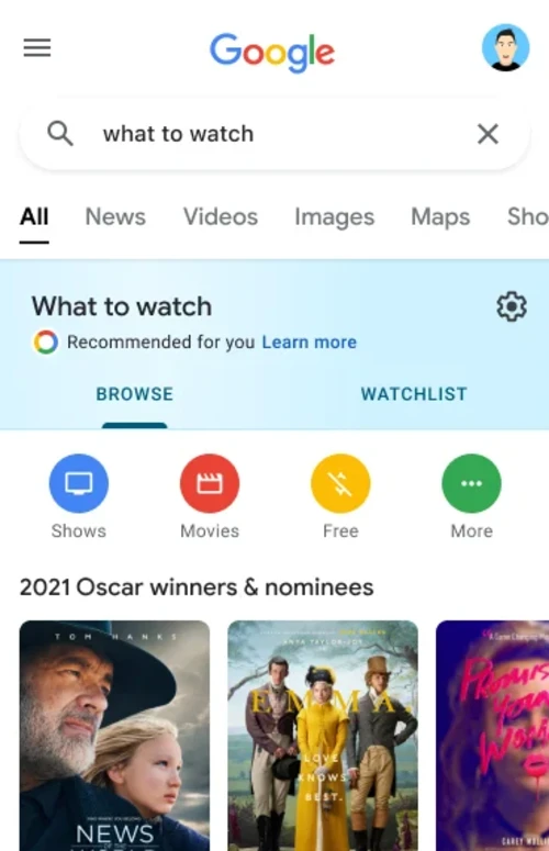 Google Search: what to watch — entertainment vertical